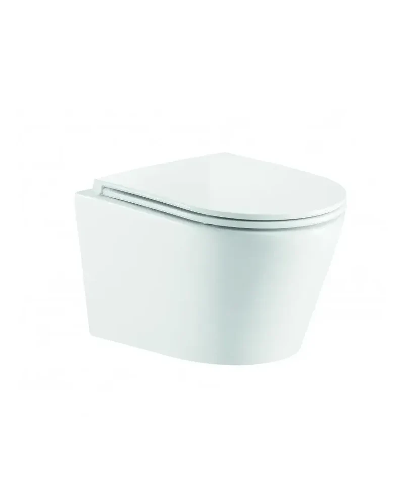 Inodoro compacto Rimless con salida dual y acabado esmaltado tapa de cierre suave Turín de Aquore
