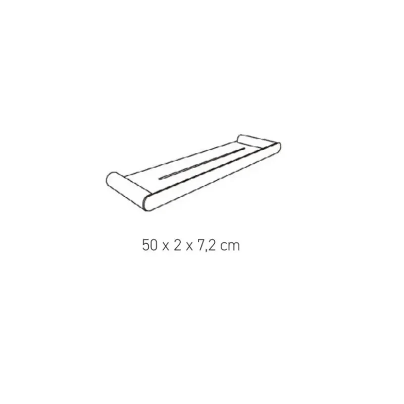 Repisa de baño latón cromado de pared con diseño moderno MOON de Aquore