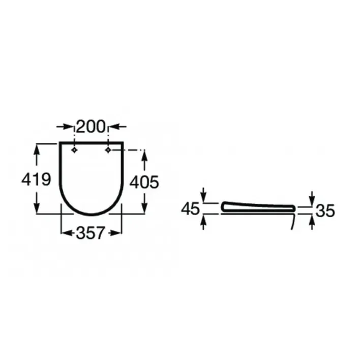 Roca The Gap Round A801D20001 – Tapa WC, Cierre Normal, Antibacteriana, Bisagras Acero Inoxidable