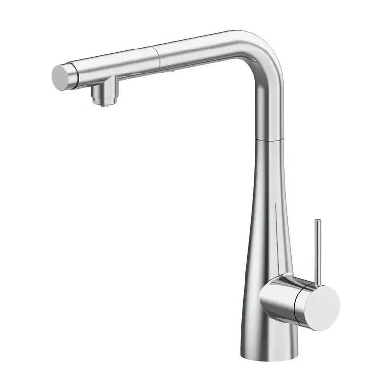 Grifería de cocina monomando fabricada en latón cuenta con acabado cromado Split de Imex