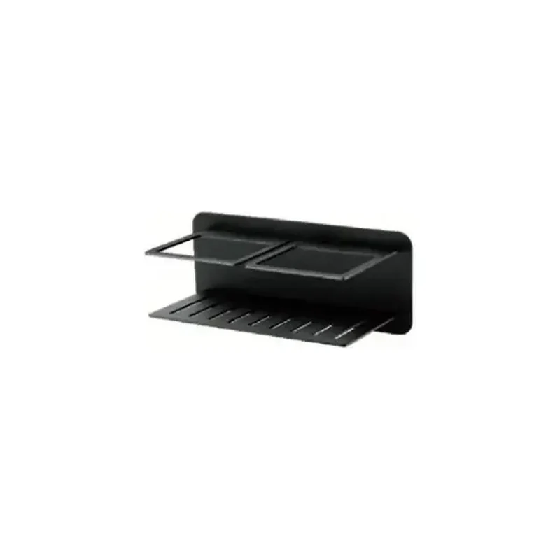Jabonera frontal con diseño elegante de acero s304 con acabado en color negro mate Iman de Imex