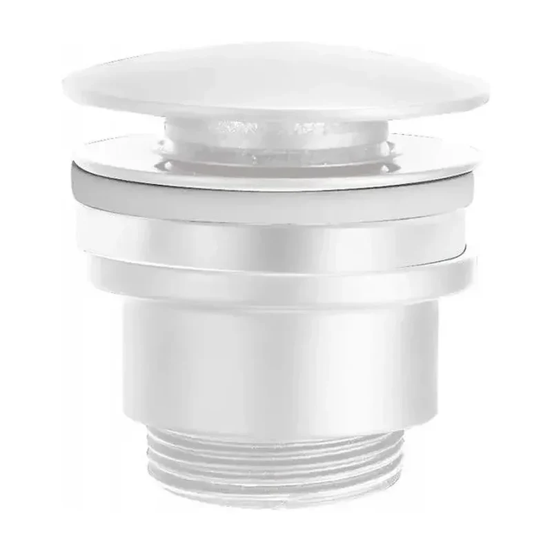 Válvula de desagüe para lavabos y bidés fabricada en latón de color blanco mate de Imex