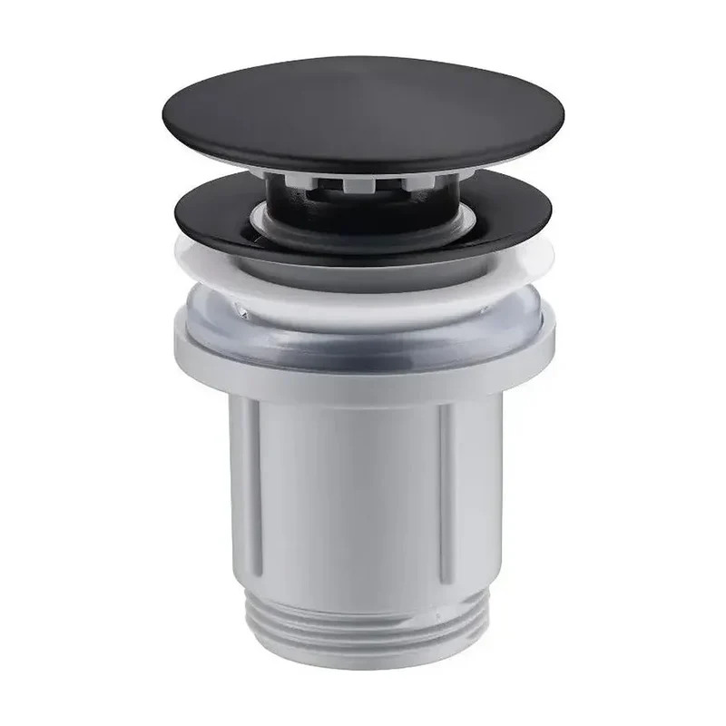 Válvula de desagüe click-clack para lavabos o bidé con un acabado color negro de Imex