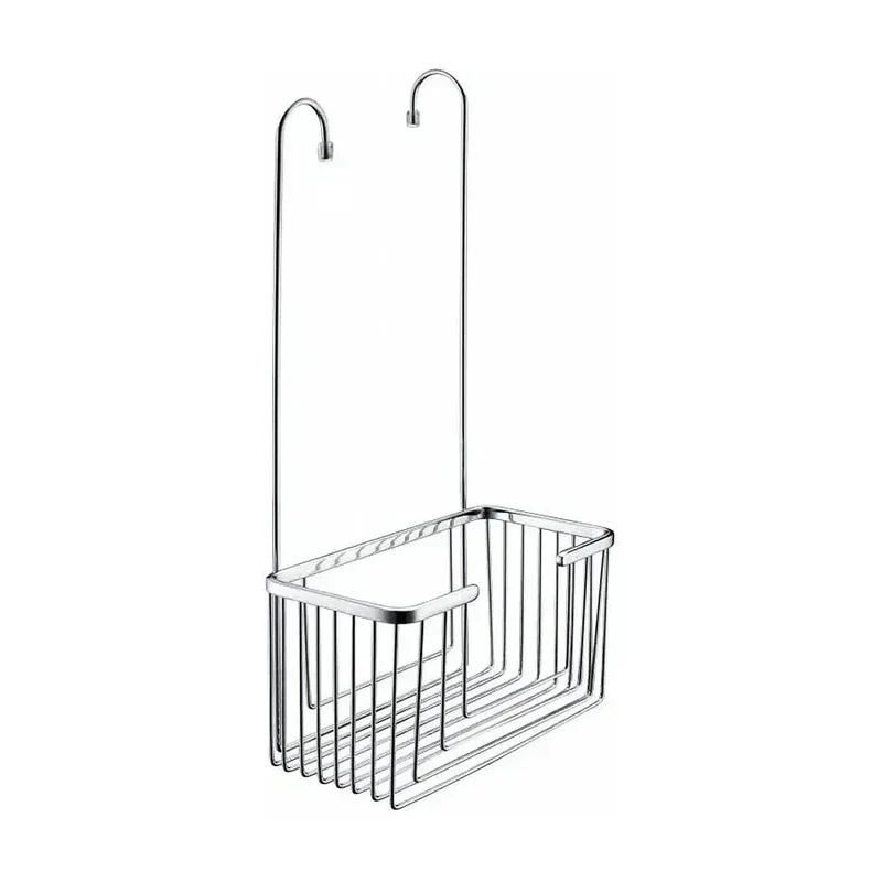 Cesta con rejilla para el baño fabricado en acero inoxidable con acabado en color cromo de Imex