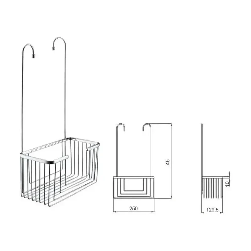 Cesta con rejilla para el baño fabricado en acero inoxidable con acabado en color cromo de Imex