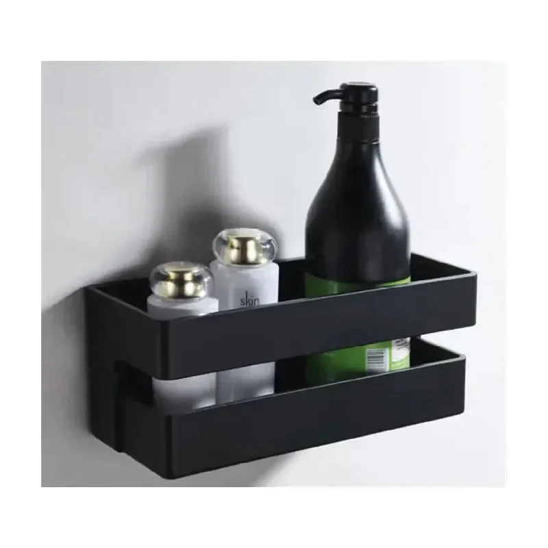 Estante rectangular para baño diseño moderno fabricado en pvc de color negro de Imex