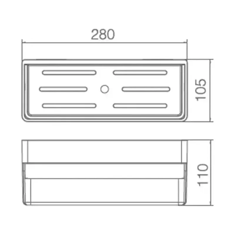 Estante rectangular para baño diseño moderno fabricado en pvc de color negro de Imex