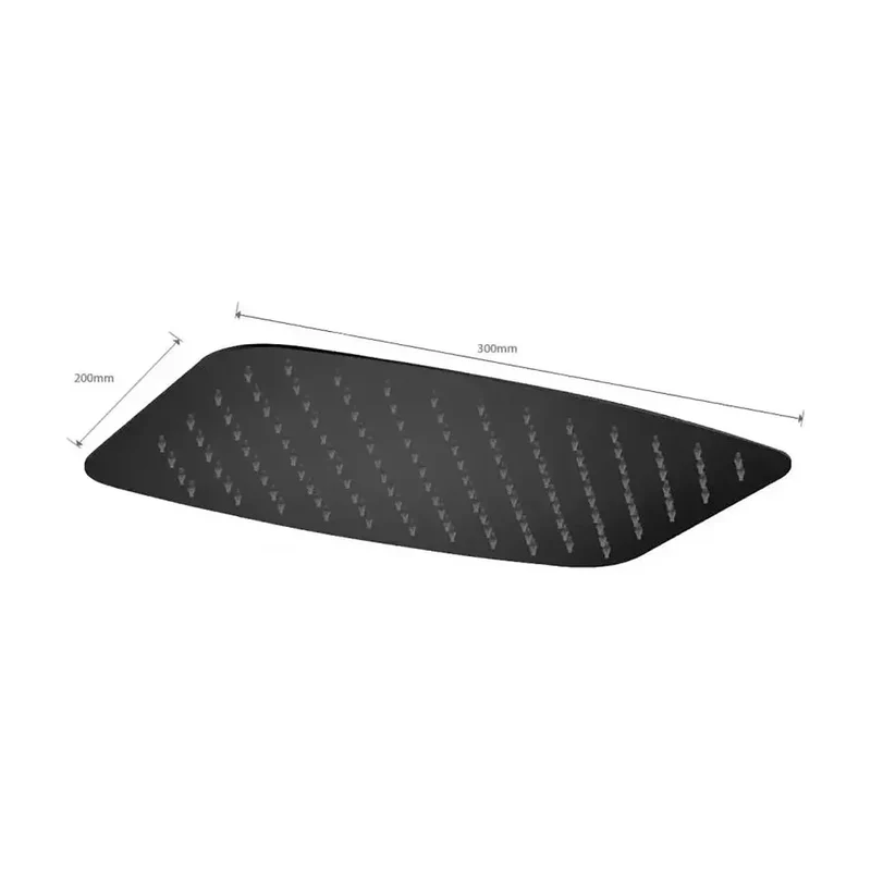 Rociador para ducha rectangular con un diseño extraplano de acabado negro mate de Imex