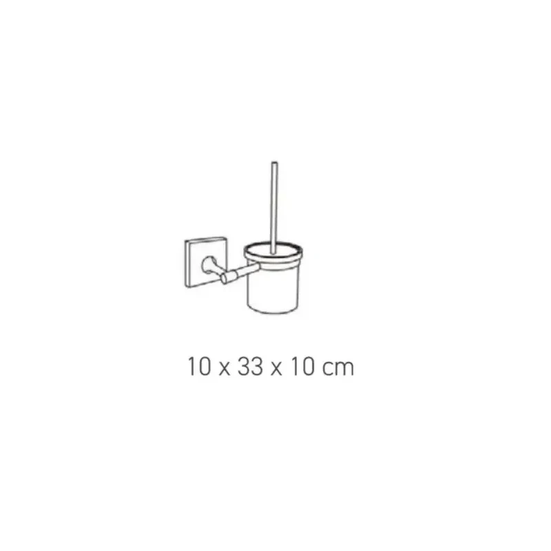 Escobillero de pared en acero inoxidable y estilo moderno con adhesivo SQUARE de Aquore