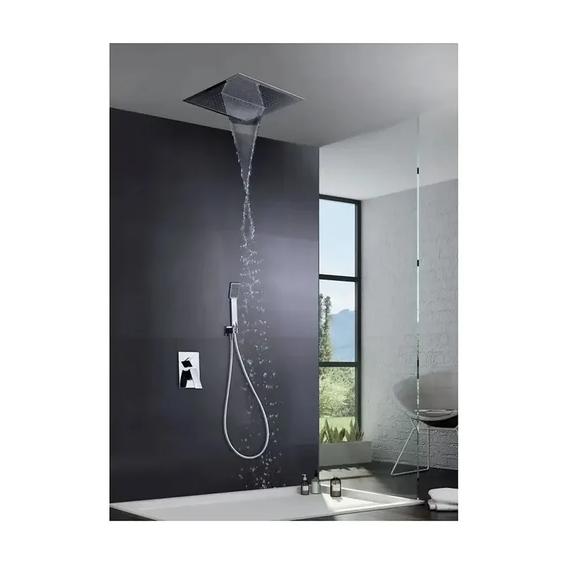 Conjunto de grifería para ducha con un diseño moderno y un acabado cromado Malaga de Imex
