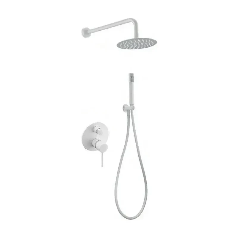 Conjunto de pared para ducha empotrada de diseño moderno en color blanco mate stick Milos de Imex