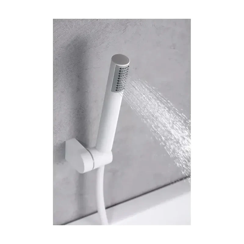 Conjunto de pared para ducha empotrada de diseño moderno en color blanco mate stick Milos de Imex