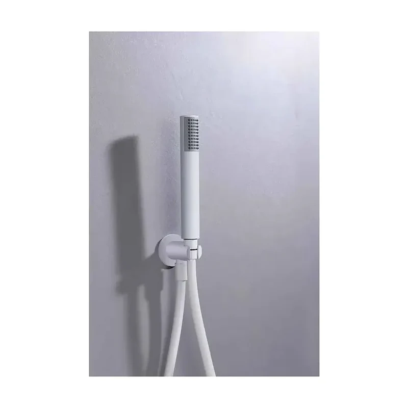 Conjunto de pared para ducha empotrada de diseño moderno en color blanco mate stick Milos de Imex