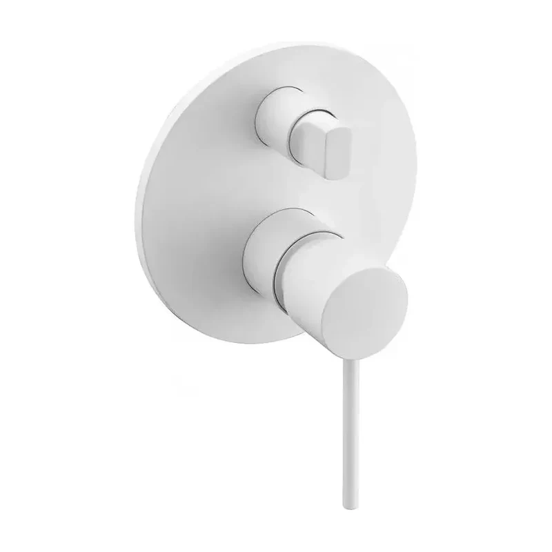 Conjunto de pared para ducha empotrada de diseño moderno en color blanco mate stick Milos de Imex