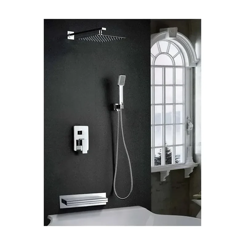 Conjunto para la bañera o ducha con un diseño moderno de acabado cromado Java de Imex