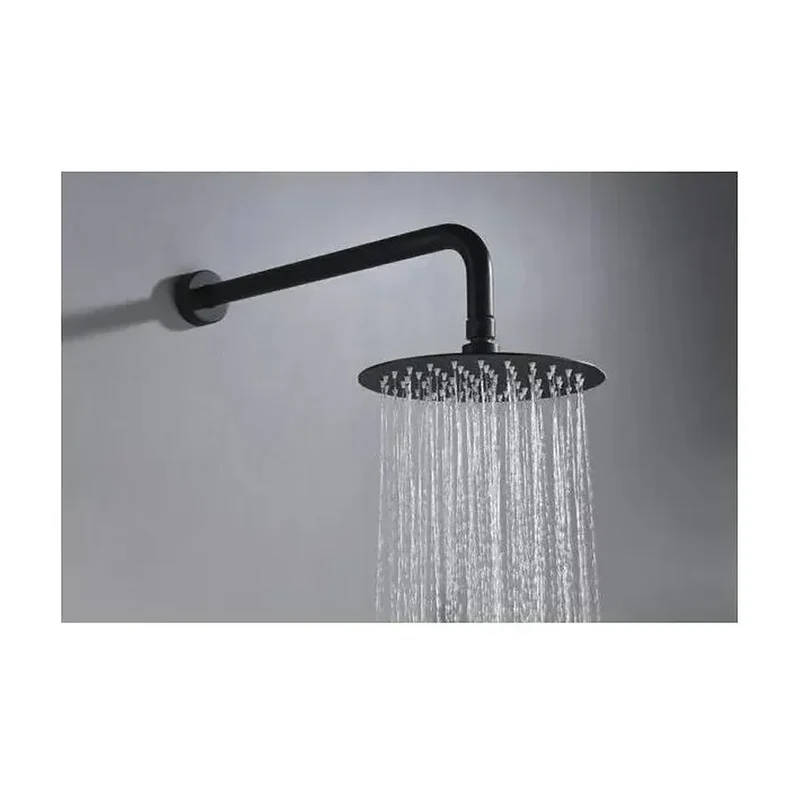 Conjunto de pared para ducha empotrada de diseño moderno en color negro mate stick Milos de Imex