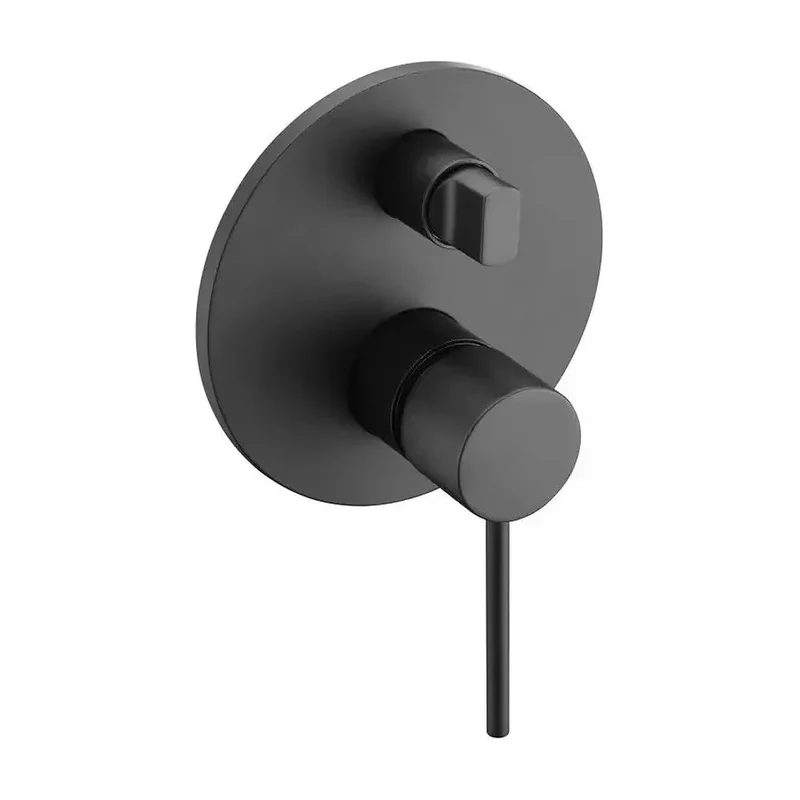 Conjunto de pared para ducha empotrada de diseño moderno en color negro mate stick Milos de Imex