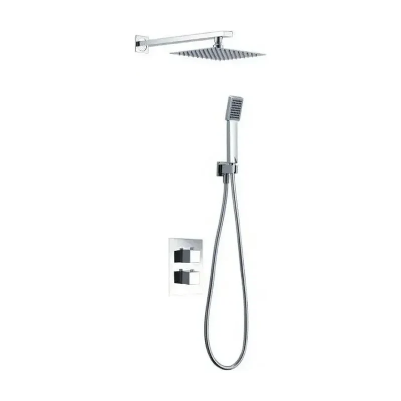 Conjunto termostático de 3 módulos para ducha con un diseño moderno de acabado cromado Cies de Imex