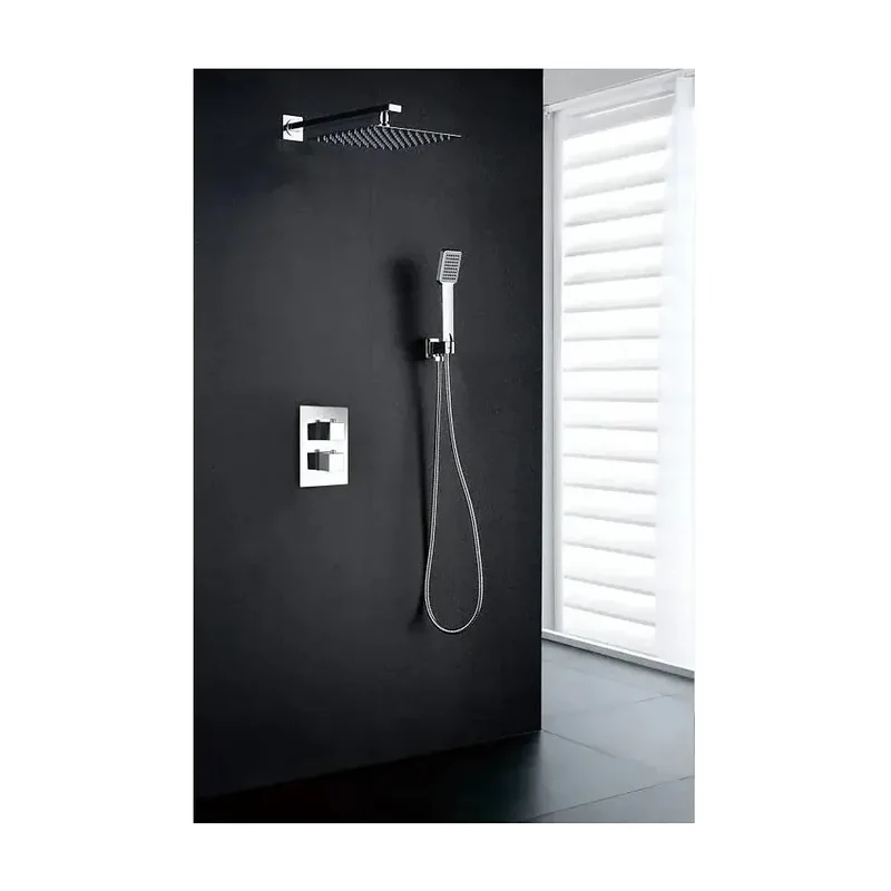 Conjunto termostático de 3 módulos para ducha con un diseño moderno de acabado cromado Cies de Imex