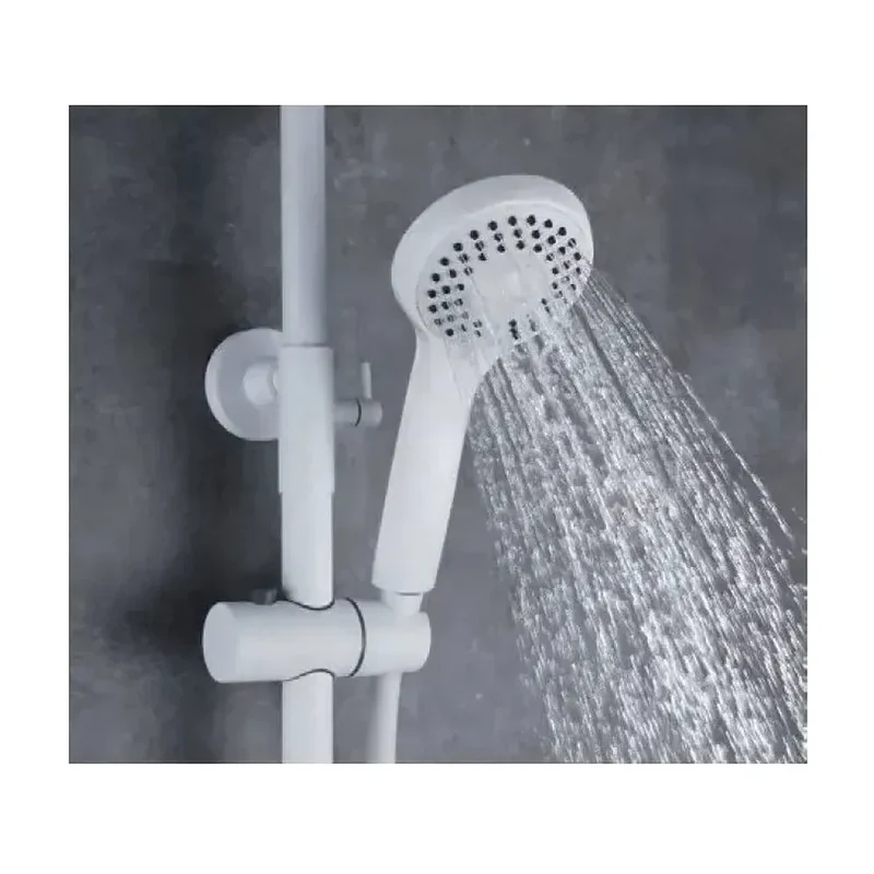 Conjunto de ducha con grifo termostático de diseño moderno con un acabado blanco mate Kent de Imex