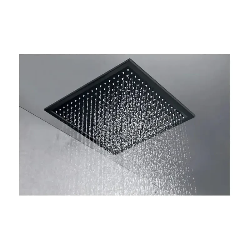 Conjunto de ducha monomando con un diseño moderno de acabado negro mate Volga de Imex