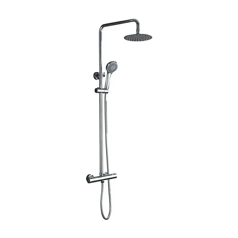 Conjunto de ducha termostática para pared de diseño moderno con un acabado cromado Kent de Imex