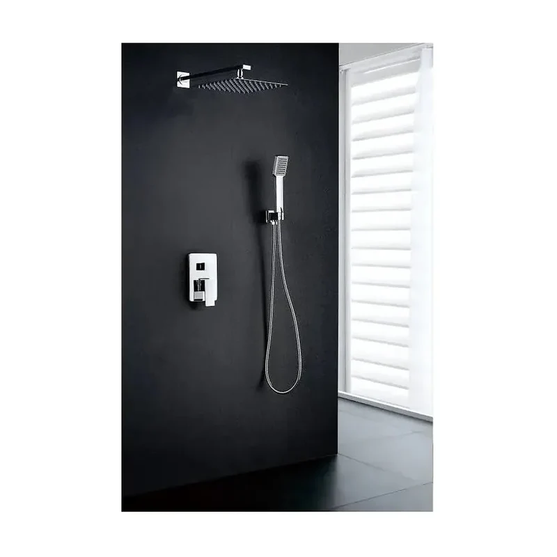 Conjunto para duchas de pared con un diseño moderno en acabado cromado Dublin de Imex