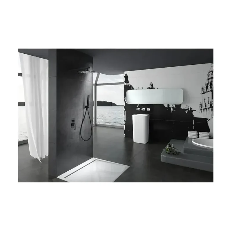 Conjunto de ducha empotrada con un diseño moderno de acabado negro mate Suecia de Imex