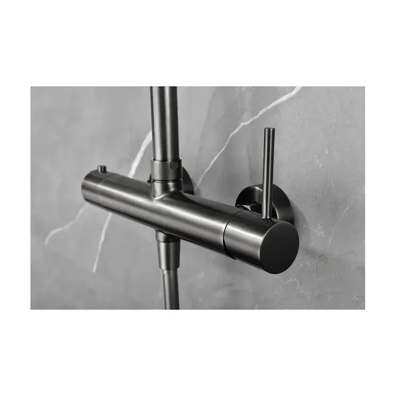 Columna de ducha de altura regulable fabricada en latón con acabado black gun metal Monza de Imex
