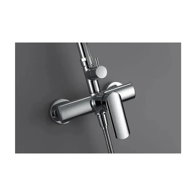 Columna para ducha de diseño moderno y monomando con un acabado cromada Ural de Imex