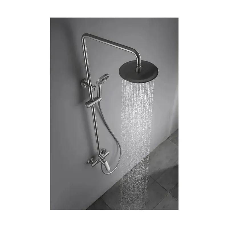 Columna para ducha de diseño moderno y monomando con un acabado cromada Ural de Imex