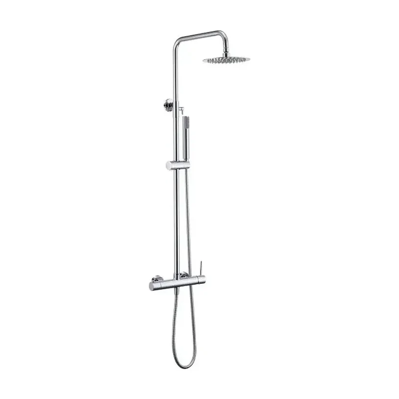 Columna de ducha de altura regulable con distribuidor integrado fabricada en latón cromado Monza de Imex