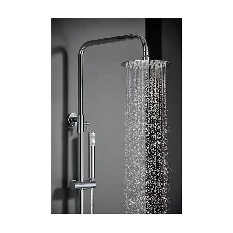 Columna de ducha de altura regulable con distribuidor integrado fabricada en latón cromado Monza de Imex