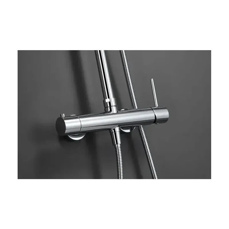 Columna de ducha de altura regulable con distribuidor integrado fabricada en latón cromado Monza de Imex