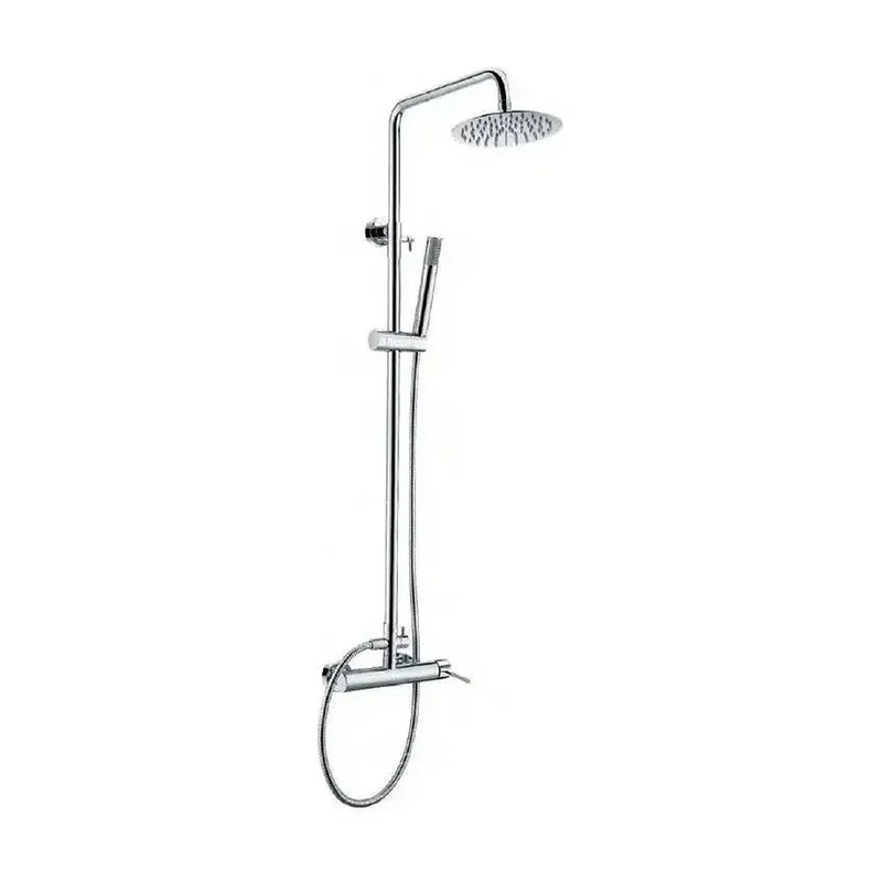 Columna de pared para ducha empotrada de diseño moderno de acabado cromado stick Milos de Imex