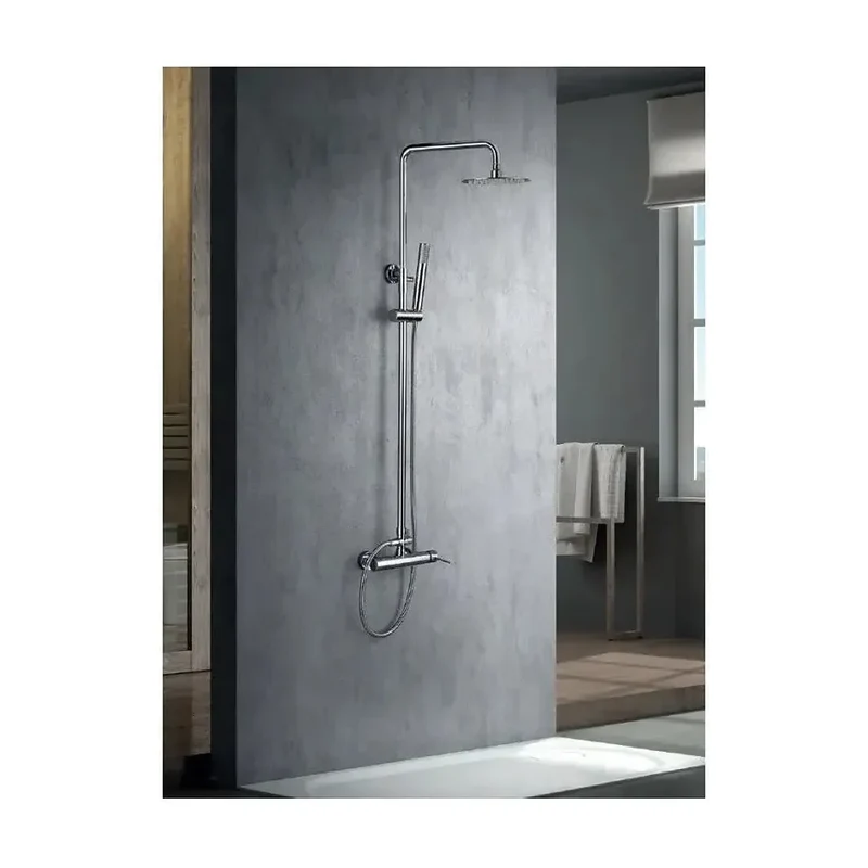 Columna de pared para ducha empotrada de diseño moderno de acabado cromado stick Milos de Imex