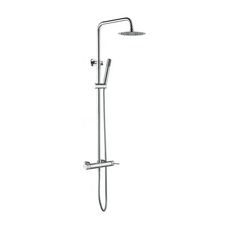 Columna de ducha con una grifería de diseño monomando de acabado cromado Line de Imex