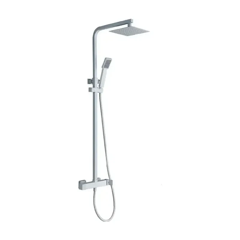 Columna de ducha con un rociador extraplano de diseño moderno y de acabado blanco mate Fiyi de Imex