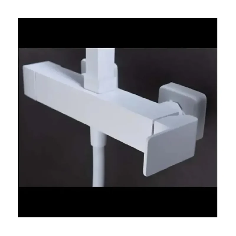 Columna de ducha con un rociador extraplano de diseño moderno y de acabado blanco mate Fiyi de Imex