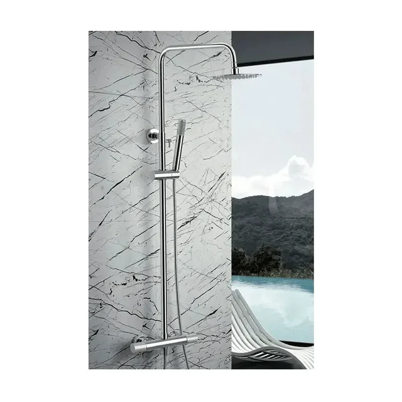 Columna de ducha termostática con una barra extensible hasta los 132 cm Line de Imex