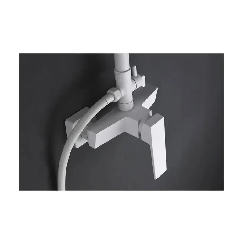 Columna de ducha con grifería fabricada en latón de acabado blanco mate Art de Imex