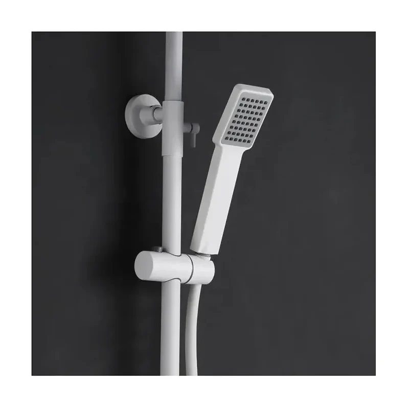 Columna de ducha con grifería fabricada en latón de acabado blanco mate Art de Imex