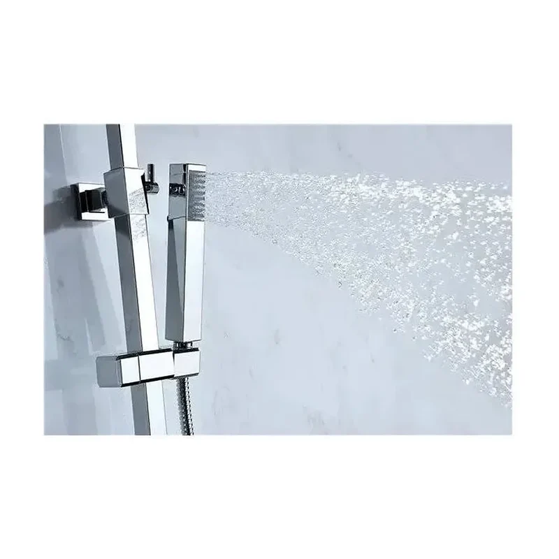 Columna de ducha extensible de 92 a 136 cm de acero inoxidable con rociador extraplano Valencia de Imex