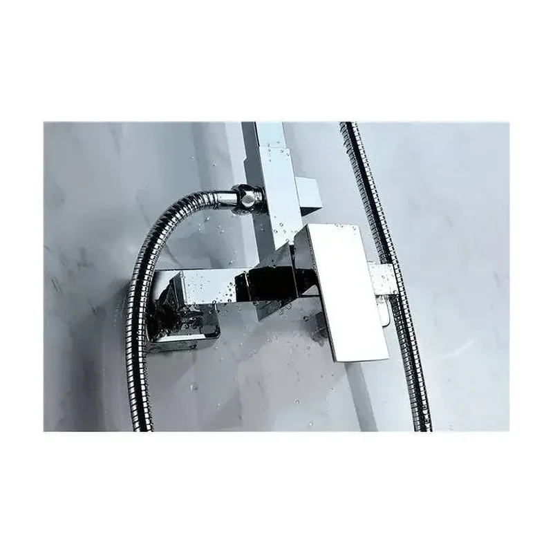 Columna de ducha extensible de 92 a 136 cm de acero inoxidable con rociador extraplano Valencia de Imex