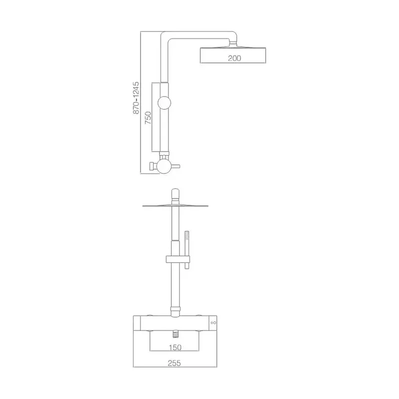 Columna de ducha de acero inoxidable s316 extensible de 88 hasta 125 cm Moscu de Imex