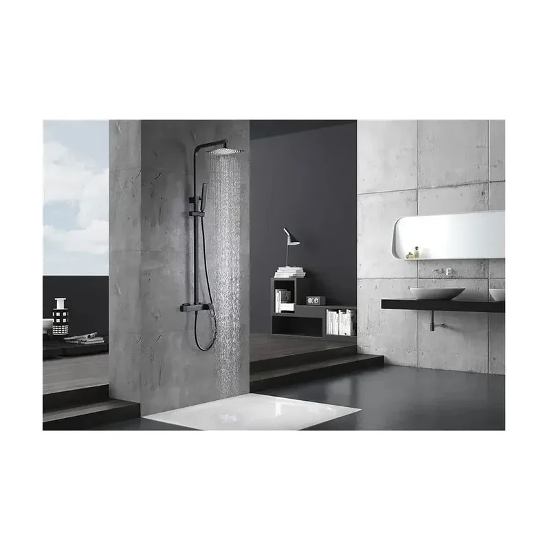 Columna de ducha con una barra de acero inoxidable de acabado negro mate Suecia de Imex