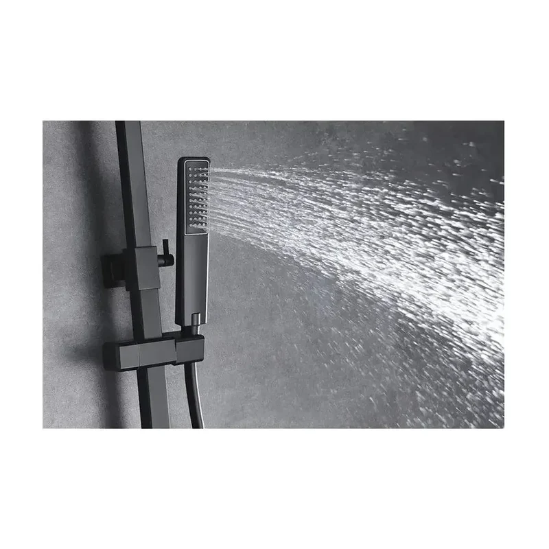 Columna de ducha con una barra de acero inoxidable de acabado negro mate Suecia de Imex