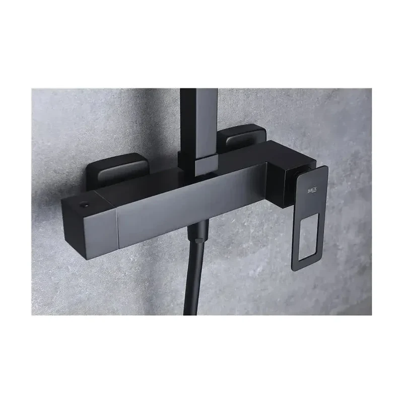 Columna de ducha con una barra de acero inoxidable de acabado negro mate Suecia de Imex