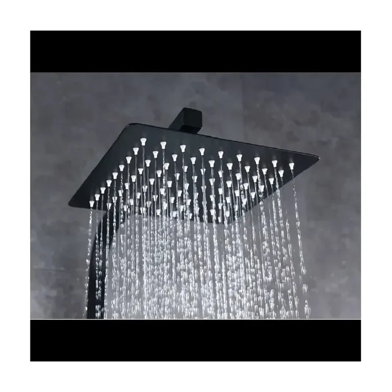Columna de ducha para pared con un diseño extensible de acabado negro mate Fiyi de Imex