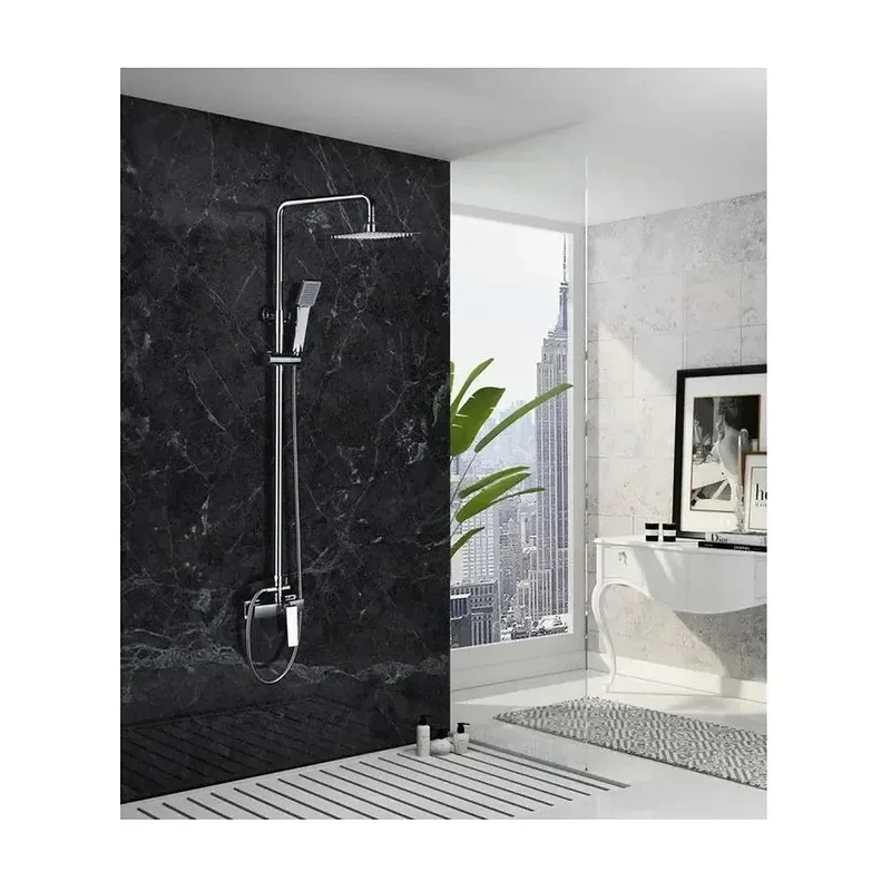 Columna de diseño moderno para ducha con una barra extensible de acabado cromado Art de Imex